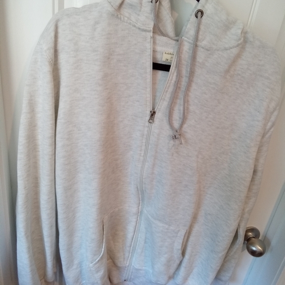 Bobbie Brooks Gray Size 2X Gray Sweatshirt Jacket - Picture 2 of 7